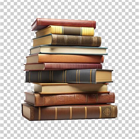 Books stacked isolated on transparent background | Premium AI-generated PSD