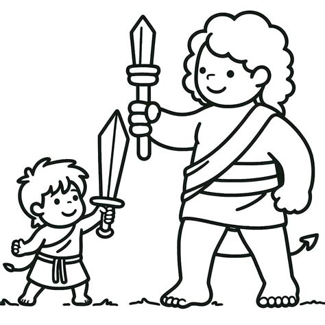 Dibujos Para Colorear De David Y Goliat 😁🙏David Y Goliat Dibujos