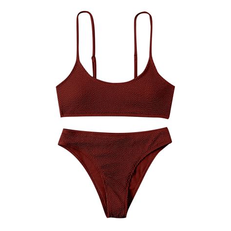 HAPIMO Savings Women's 2 Peices Bathing Suit Cozy Wireless Bikini ...