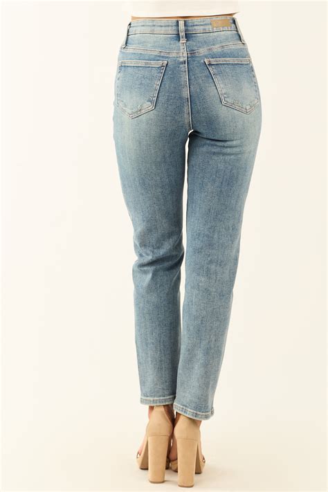 Special A Tummy Control Stretchy Slim Straight Jeans | Lime Lush Boutique