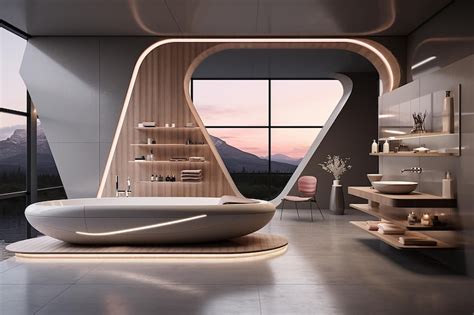 Generative ai image of futuristic bathroom with modern interior design ...