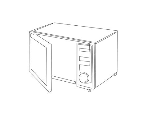 Premium Vector | Continuous line drawing of microwave one line of oven ...