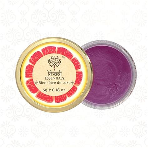 Khadi Essentials Beetroot Lip Balm with Wine Grapefruit, Lotus Flower ...