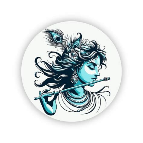 Lord Krishna Sticker | Spiritual Krishna Sticker | Print-on-click