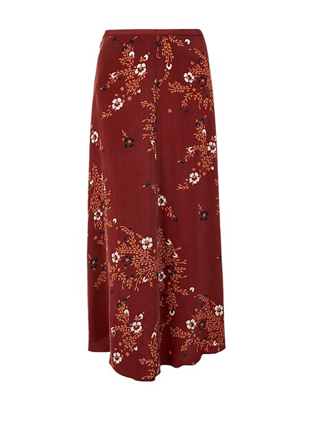Buy Floral Print Slip Midi Skirt at Marks & Spencer