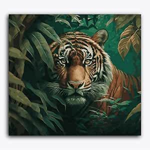Tiger Staring - Eye of The Tiger - Paint by Number Kit, D.I.Y Painting ...