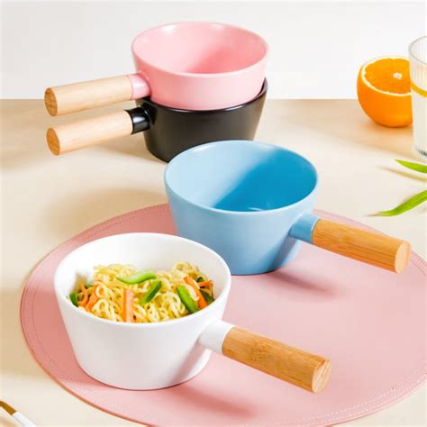 Ceramic Bowl With Handle Black 450 ml Online - Premium Bowl with Handle ...