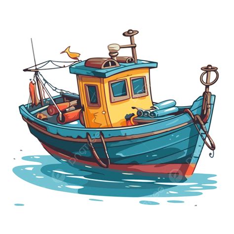 Fisherman In Boat Cartoon