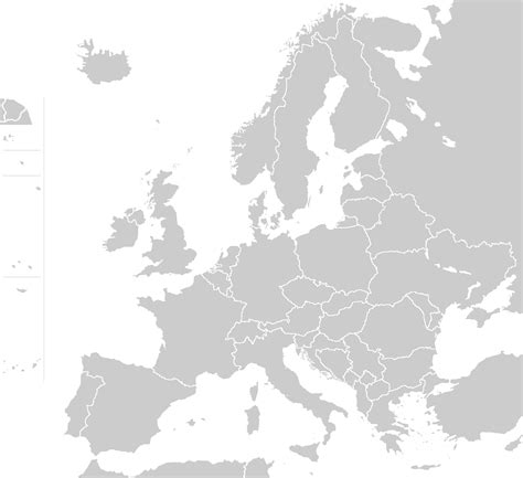 Political Map Of Europe Without Country Names - Free Printable Template