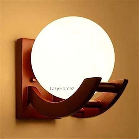 LazyHomez Globe Shape Wall Light for Home Living Room Decor Brown Color ...