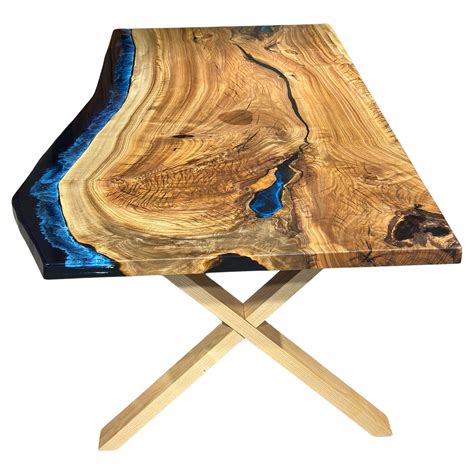 Gumwood Epoxy Resin Live Edge Dining Table (In Stock) For Sale at 1stDibs