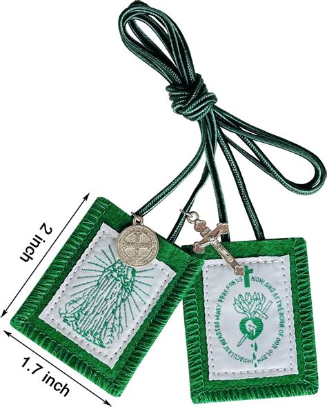 TALPGOD Immaculate Heart of Mary Green Scapular Set with St. India | Ubuy