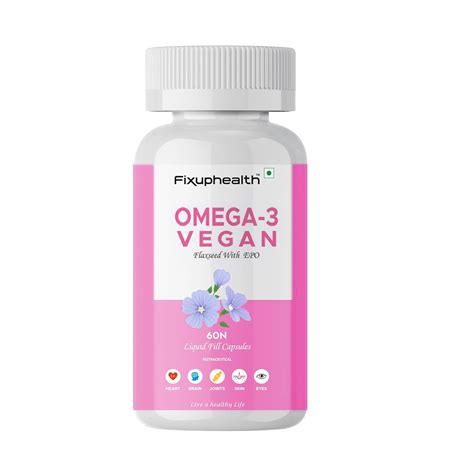 Buy Fixuphealth Omega 3 Vegan Capsule with Flaxseed Evening Primerose ...