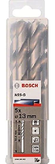 Bosch 2608595083 Metal Drill Bits HSS, G Drill Bit 13.0 mm, 5 in 1 Pack ...