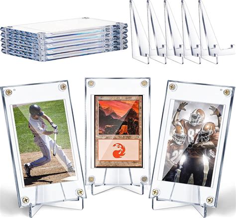 Amazon.com: 5 Piece Screw Trading Card Cases with Display Stands ...