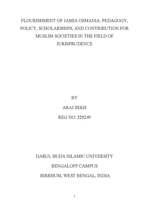 Dissertation - Indian legal code from the mughal era - FLOURISHMENT OF ...