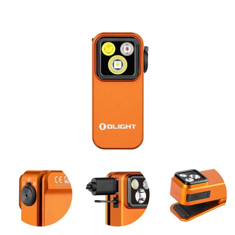 OLIGHT Oclip Pro EDC Flashlight with Flood, Red Light, TriLight Source ...