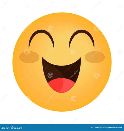 Excited emoji happy stock vector. Illustration of character - 253767444