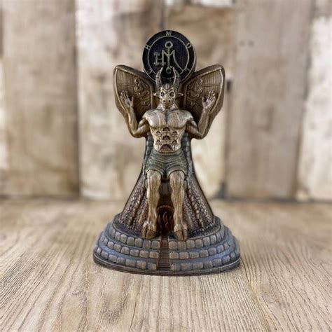 Moloch Statue, Demon Statue Occult Decor Wood Sculpture Satan Statue ...