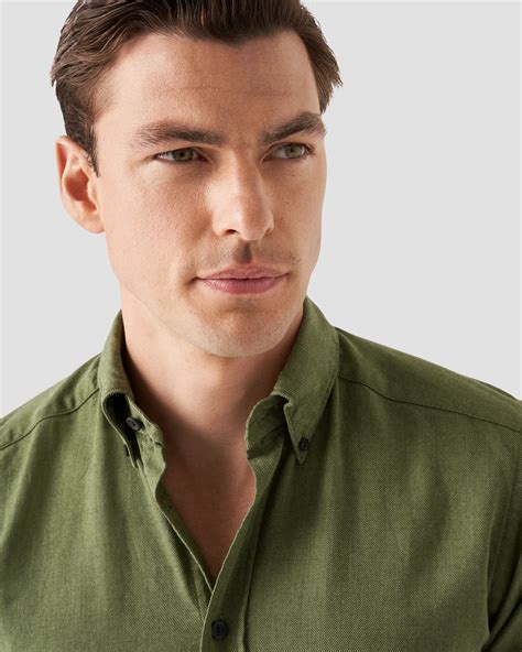 Dark Green Flannel Shirt - Eton