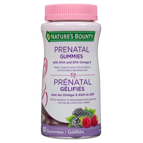 Nature's Bounty Prenatal Gummies with DHA and EPA Omega-3, 60 Gummies ...