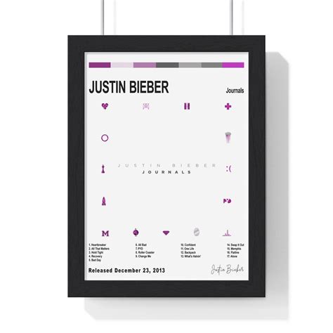 Justin Bieber – Journals Album Poster – A3 Framed / White - Love yarn