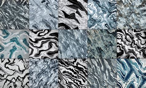 ArtStation - 15 piece Seamless Marble Texture Set Black White Blue ...