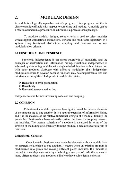 Design Concept in Detail - 2. MODULAR DESIGN A module is a logically ...