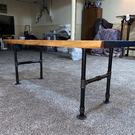 Buy Industrial Black Steel Pipe Table Legs, Rustic DIY Furniture Online ...