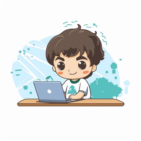 Boy Using Computer Cartoon 的图像结果