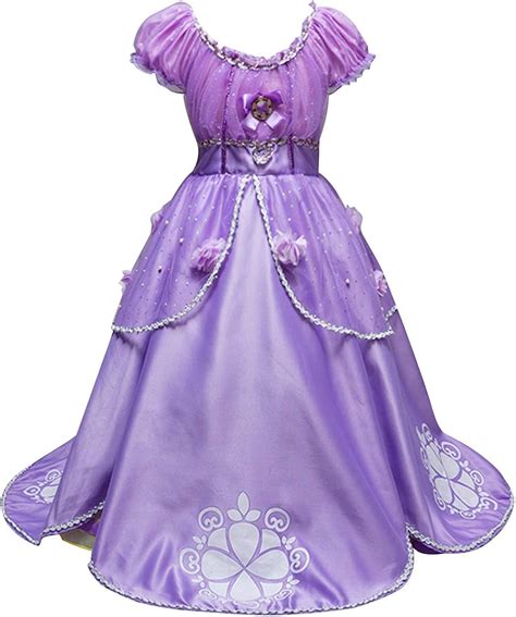 Buy REXREII Girls Rapunzel Princess Sofia Costume Fancy Dress Halloween ...