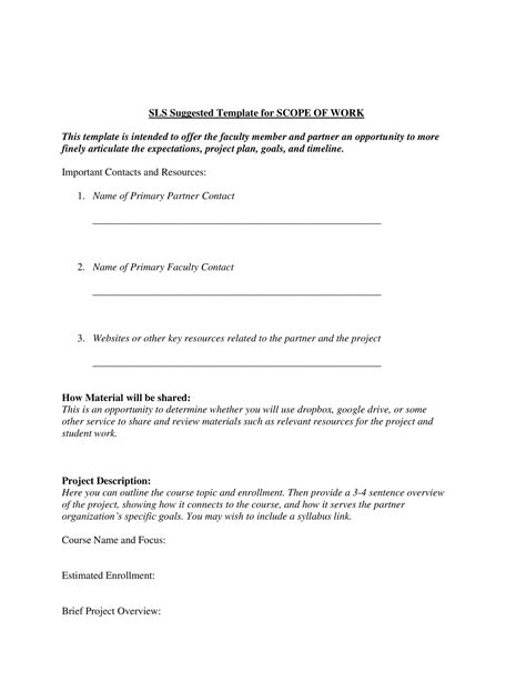 Image result for Sample Scope of Work