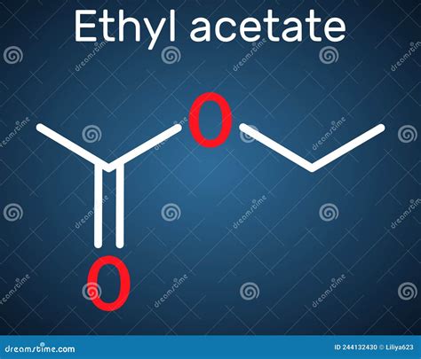 Ethyl Acetate, Ethyl Ethanoate, C4H8O2 Molecule. it is Acetate Ester Formed between Acetic Acid ...