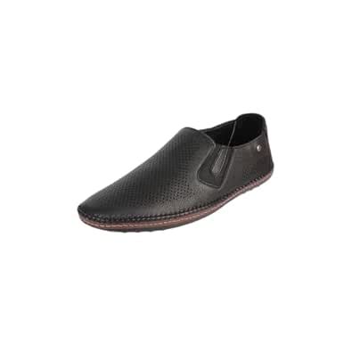 Buy Mochi Men Black Leather Casual Slip-On Shoes UK/6 EU/40 (71-326) at ...