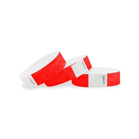 Buy WristCo Neon Red 3/4" Tyvek Wristbands - 500 Pack Paper Wristbands ...