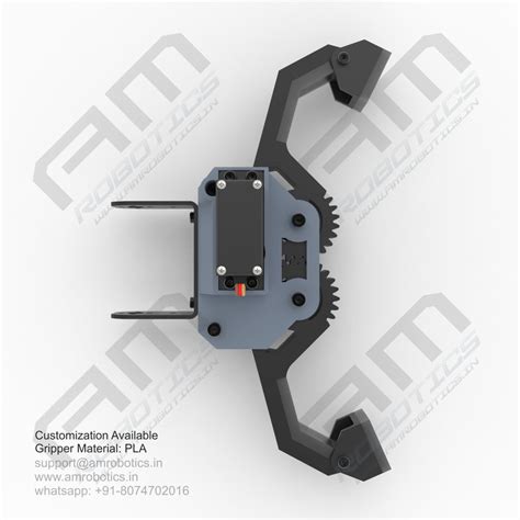 3D Printed Robotic Arm Gripper with MG996R Servo Motor Mount Model 1 ...