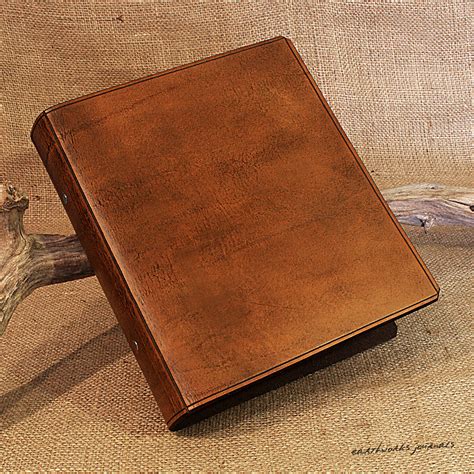 A5 Brown Leather 2 Ring Binder, Plain Classic Presentation Folder ...