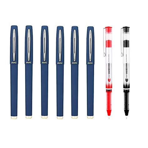 PETALUMA Baoke 1.0mm Smooth writing Blue Gel pens pack Of 6pcs + 2pcs 0 ...