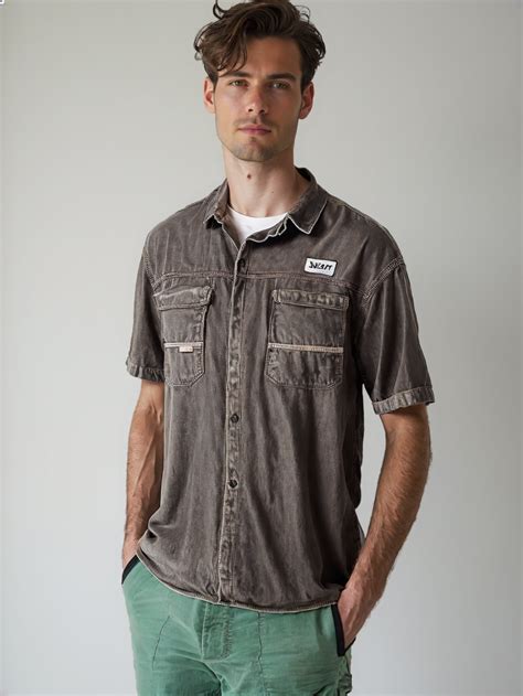 Men’s Solid Shirt front pockets H/S – Mask