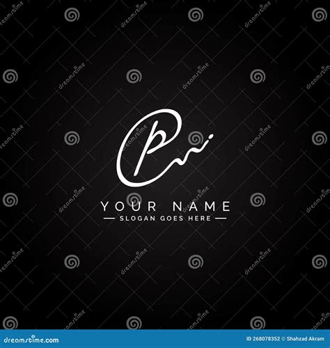 P Letter Signature Logo - Initial Alphabet for P - Hand Drawn P Logo Stock Vector - Illustration ...