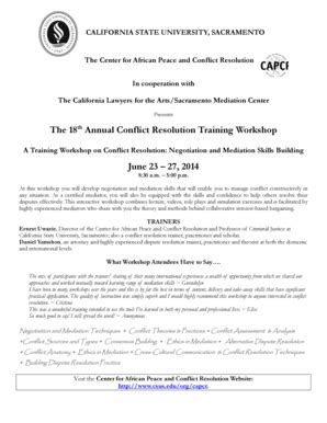 Fillable Online csus The Center for African Peace and Conflict ...