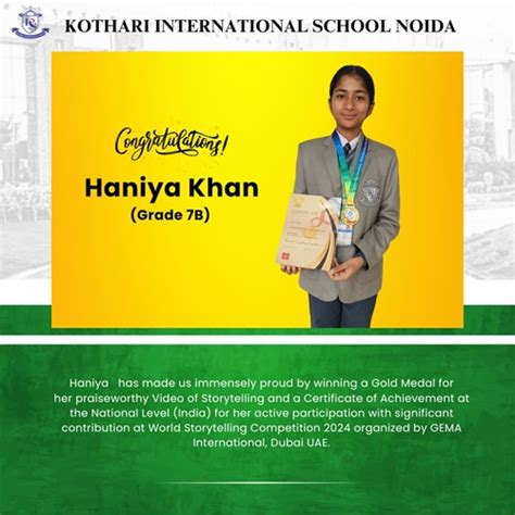 We are thrilled to announce the extraordinary achievement of Haniya ...