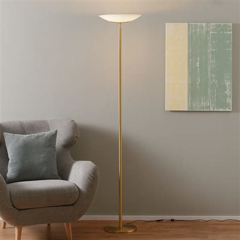 High-quality LED uplighter floor lamp Mika, brass-coloured | Lights.co.uk