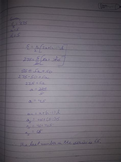 Sum of five consecutive numbers that are divisible by 5 is 275. Find ...