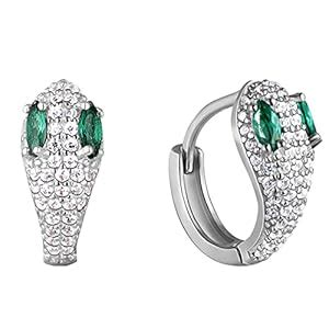 GIVA 925 Silver Green-Eyed Serpentine Earrings | Hoops to Gift Women ...