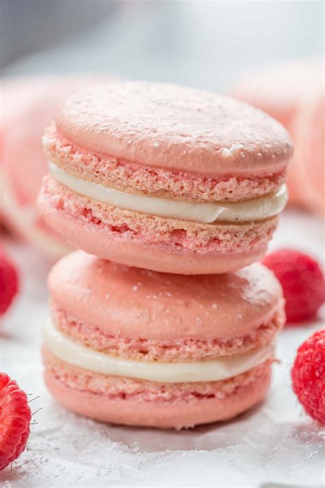 The ultimate French raspberry macarons made with a basic macaron shell ...