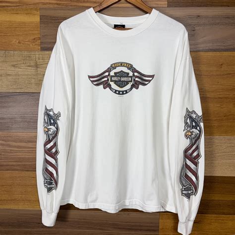 USA製 HARLEY DAVIDSON ハーレーダビッドソン 袖プリ ロンT 長袖 サイズ メンズ XL アメリカ製 VINTAGE ...