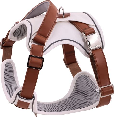 Buy HuggieGems Leather Dog Harness for Medium, Large Size Dogs No Pull ...