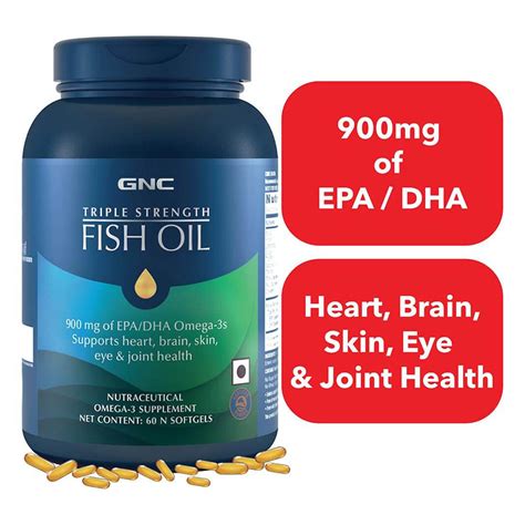 GNC Triple Strength Fish Oil, 60 Capsules Price, Uses, Side Effects ...