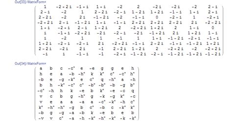 Matrix in Mathematica 的图像结果